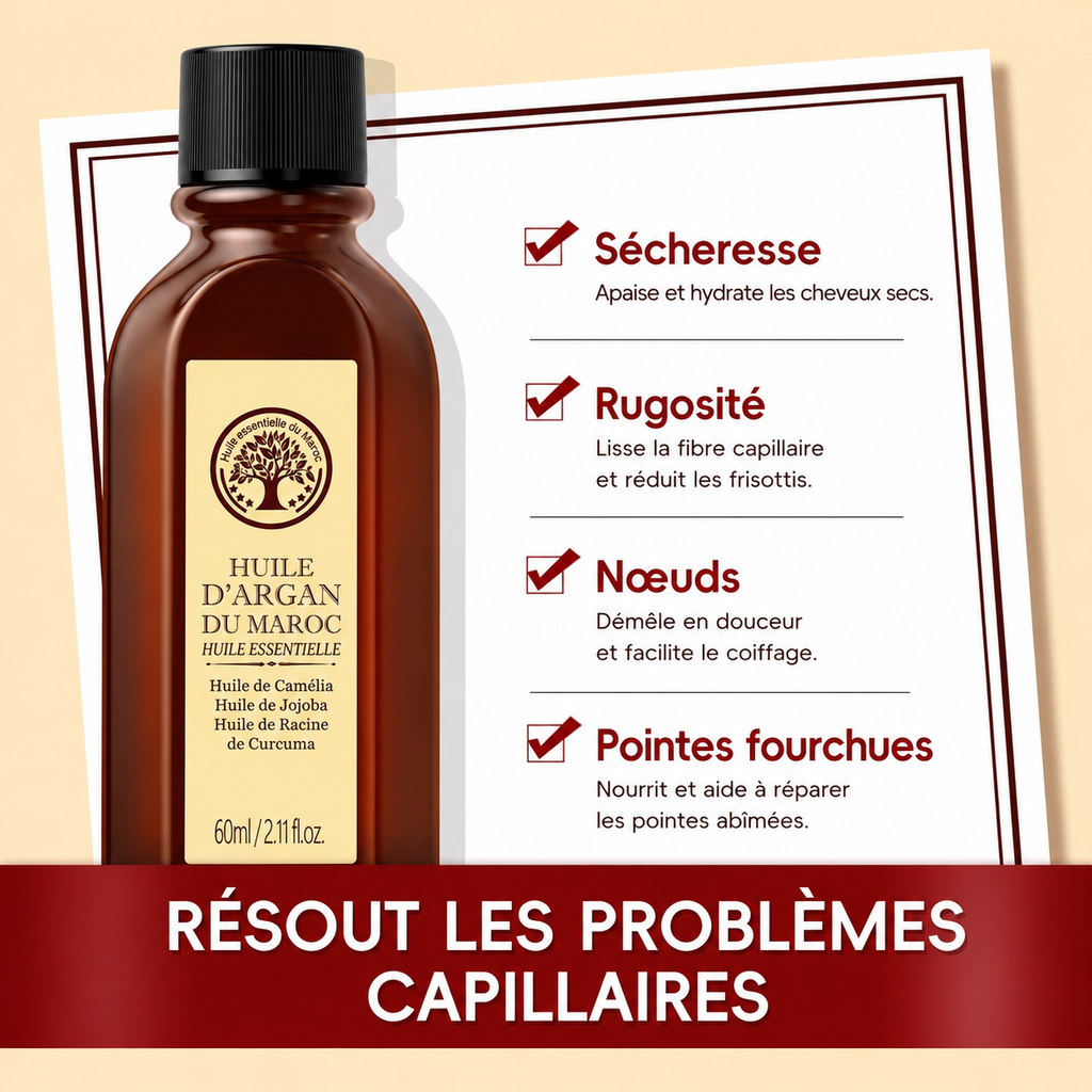 Huile Capillaire Premium à l'Argan du Maroc – 60ML