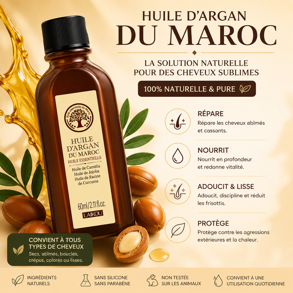 Huile Capillaire Premium à l'Argan du Maroc – 60ML